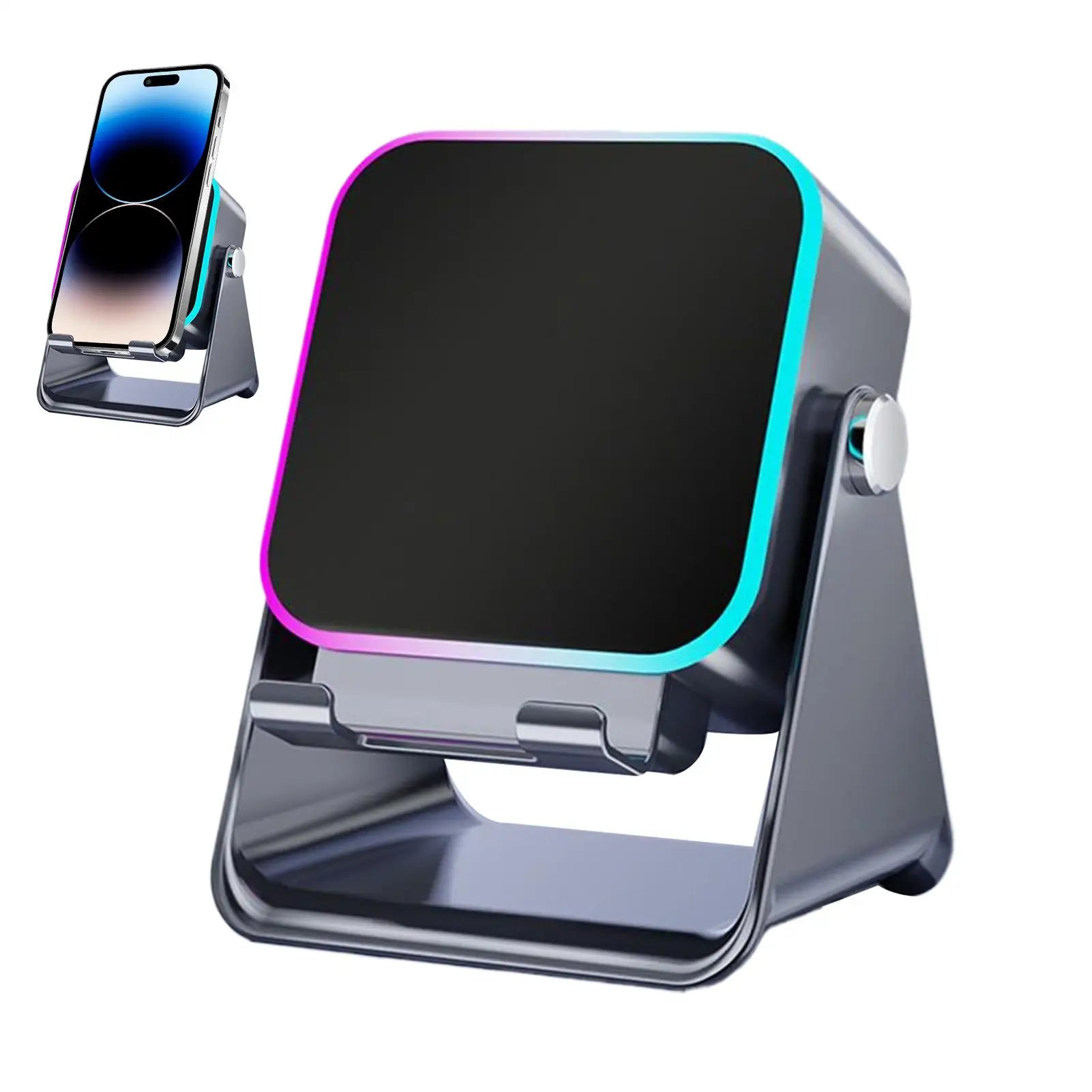 Smart Sensing Bluetooth Speaker Stand with 10W Wireless Charging and Ambient Light - Perfect for Home and Office