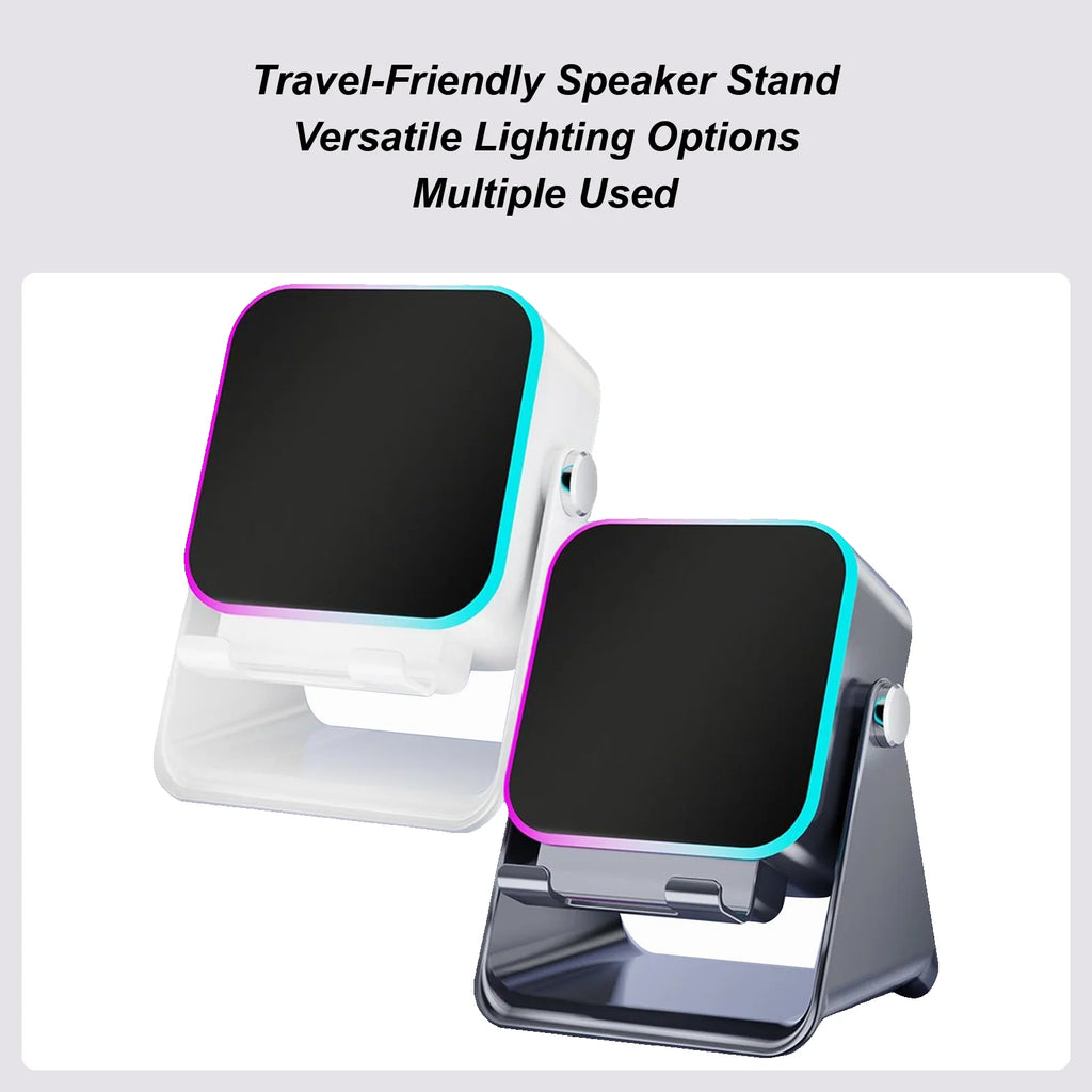 Smart Sensing Bluetooth Speaker Stand with 10W Wireless Charging and Ambient Light - Perfect for Home and Office