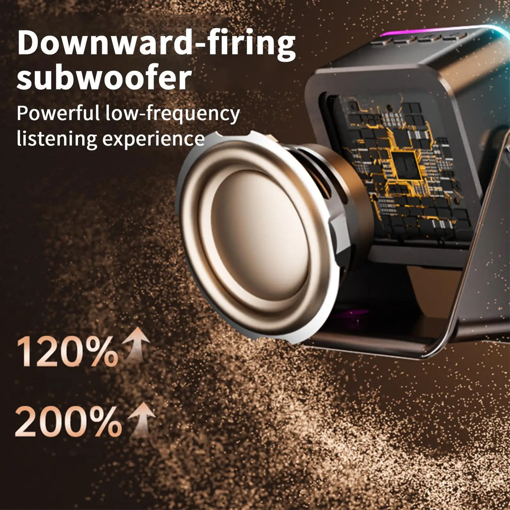 Smart Sensing Bluetooth Speaker Stand with 10W Wireless Charging and Ambient Light - Perfect for Home and Office